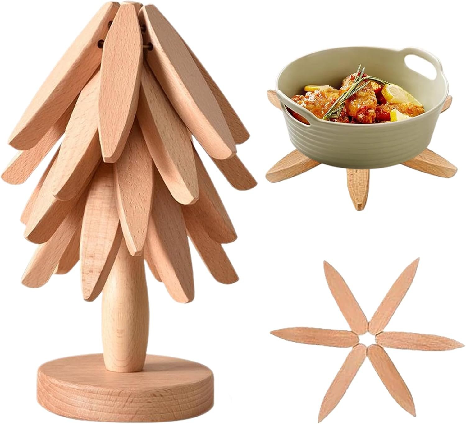 natural wooden tree coaster 7 Wooden Trivets for Hot Dishes